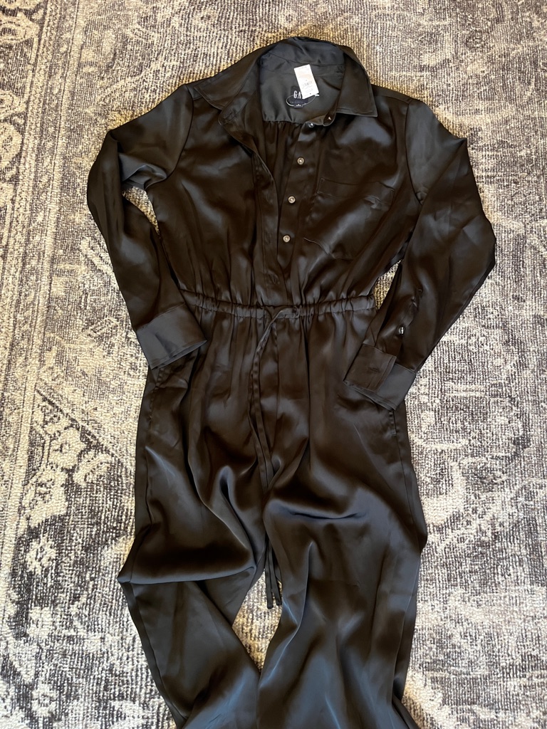 Gap Black Satin Jumpsuit Nwt